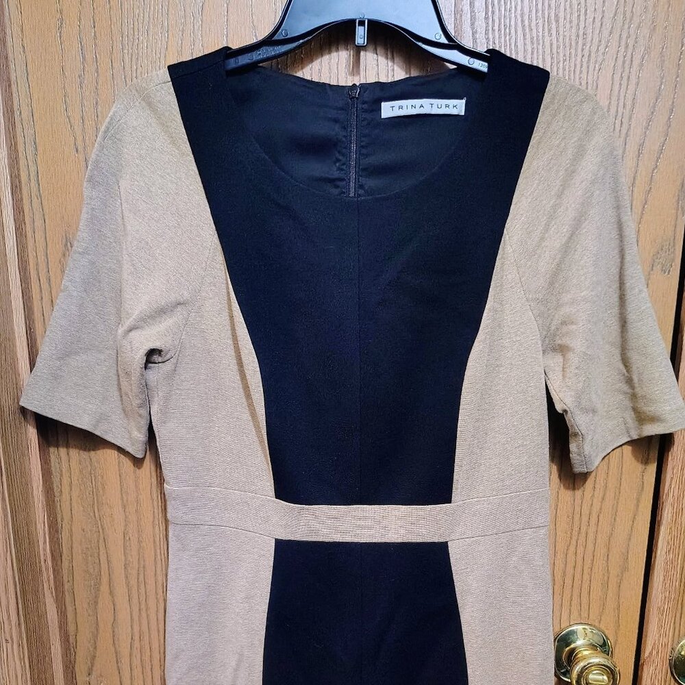Trina Turk Women’s Short Sleeve Dress size M Brown Black CC